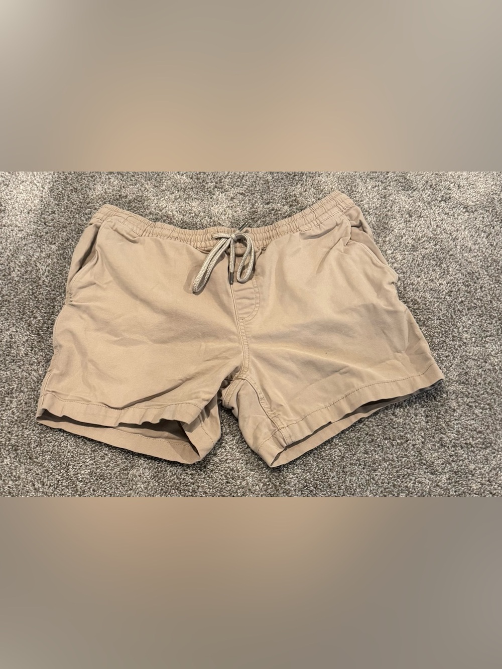 Goodthreads Men's Beige Elastic Drawstring Athletic Shorts